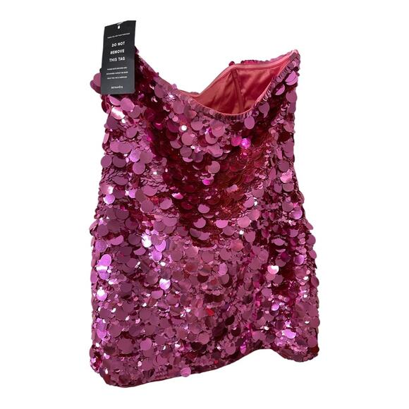 Retrofete Nolia Sequin Mini Dress Embellished Strapless Hoco Party Statement L - Picture 5 of 16